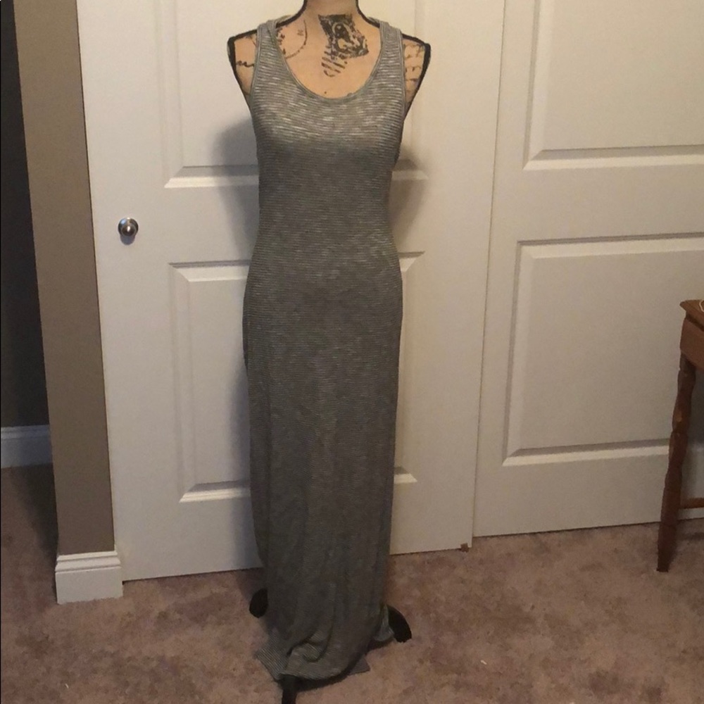 Gray and Black Racerback Maxi Dress